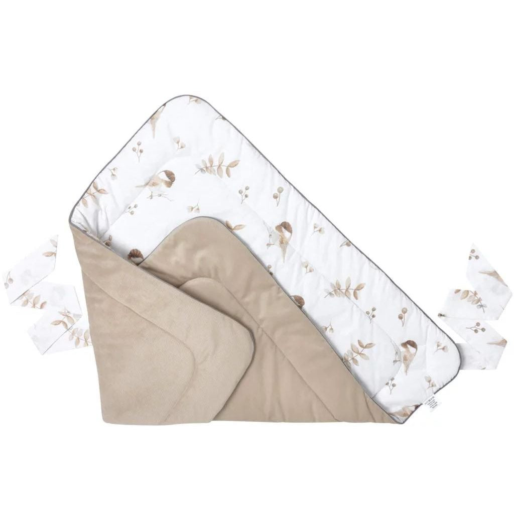 Pólya/takaró - Lovely Bird cappucino - pamut/velvet