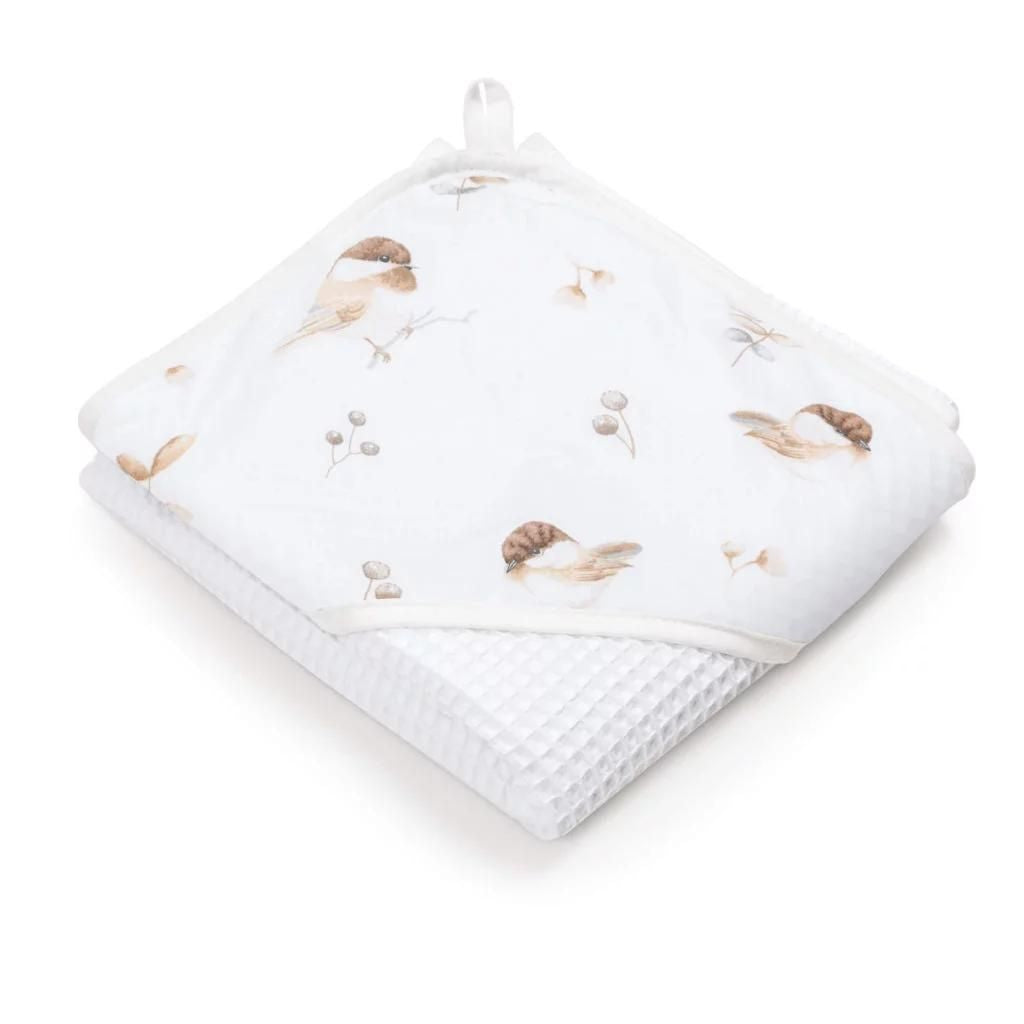 Fürdőlepedő kapucnival - Lovely Bird - pamut