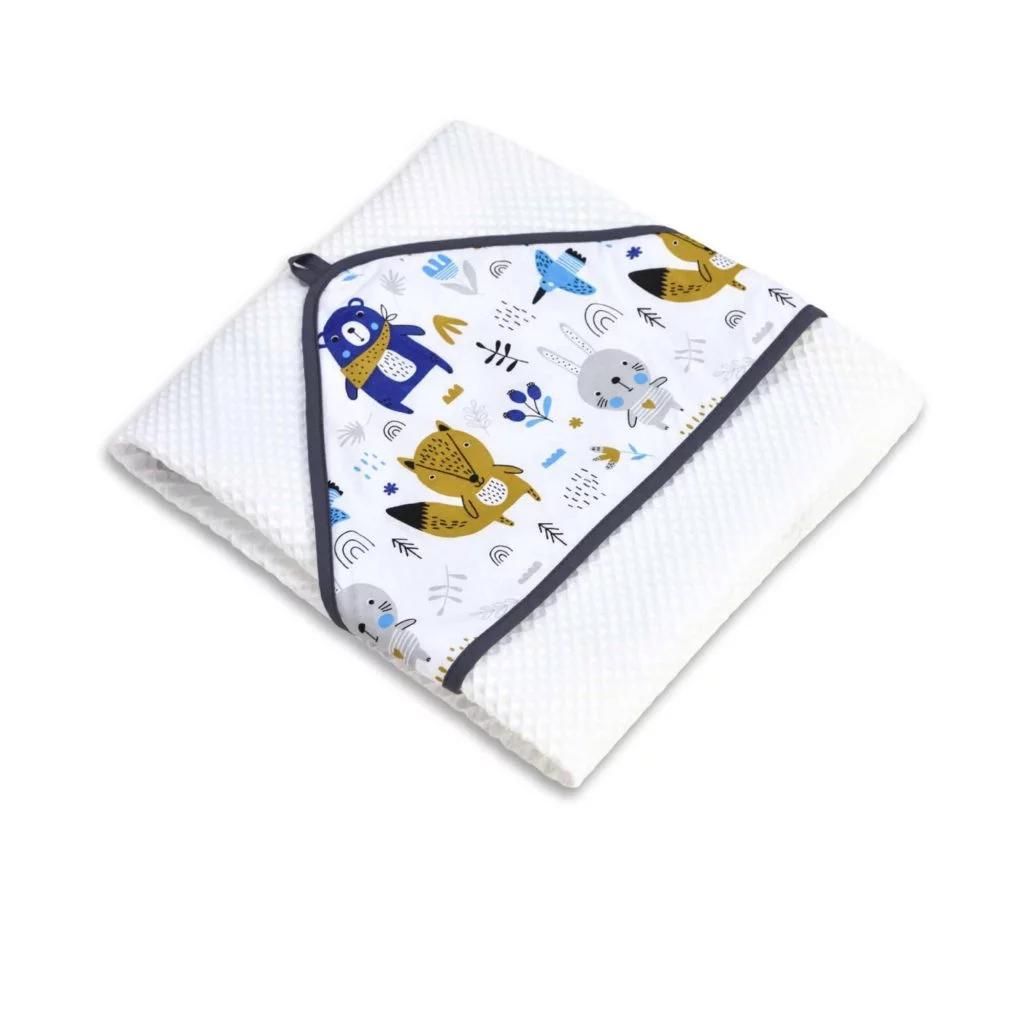 Fürdőlepedő kapucnival - Blue Bear - pamut