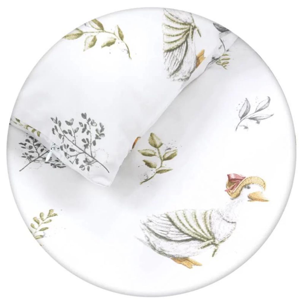 Ágyneműhuzat 4az1-ben - garnitúra kiságyba (90x120) lepedővel és rácsvédővel - Lady Goose