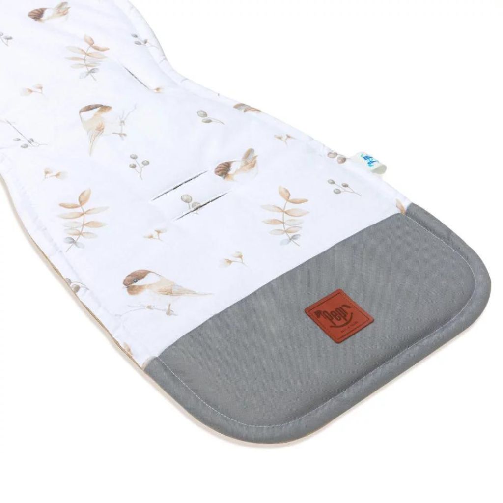 Babakocsi betét - Lovely Bird cappucino - pamut/velvet