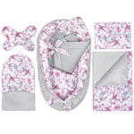 Baba szett 6 az 1-ben - Hummingbird grey - pamut/velvet