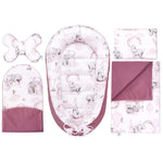 Baba szett 5 az 1-ben - Eledreams Pink - pamut/velvet