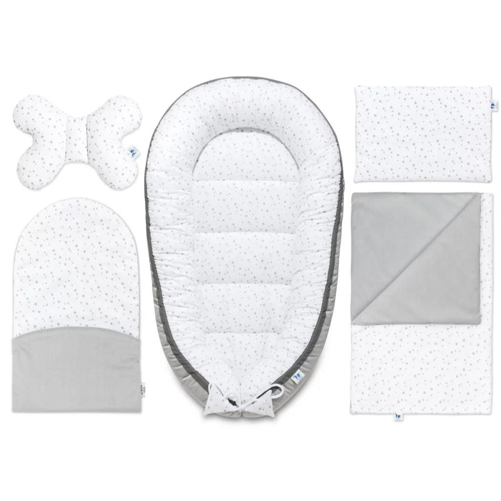 Baba szett 5 az 1-ben - Grey Galaxy - pamut/velvet