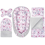 Baba szett 5 az 1-ben - Hummingbird grey - pamut/velvet