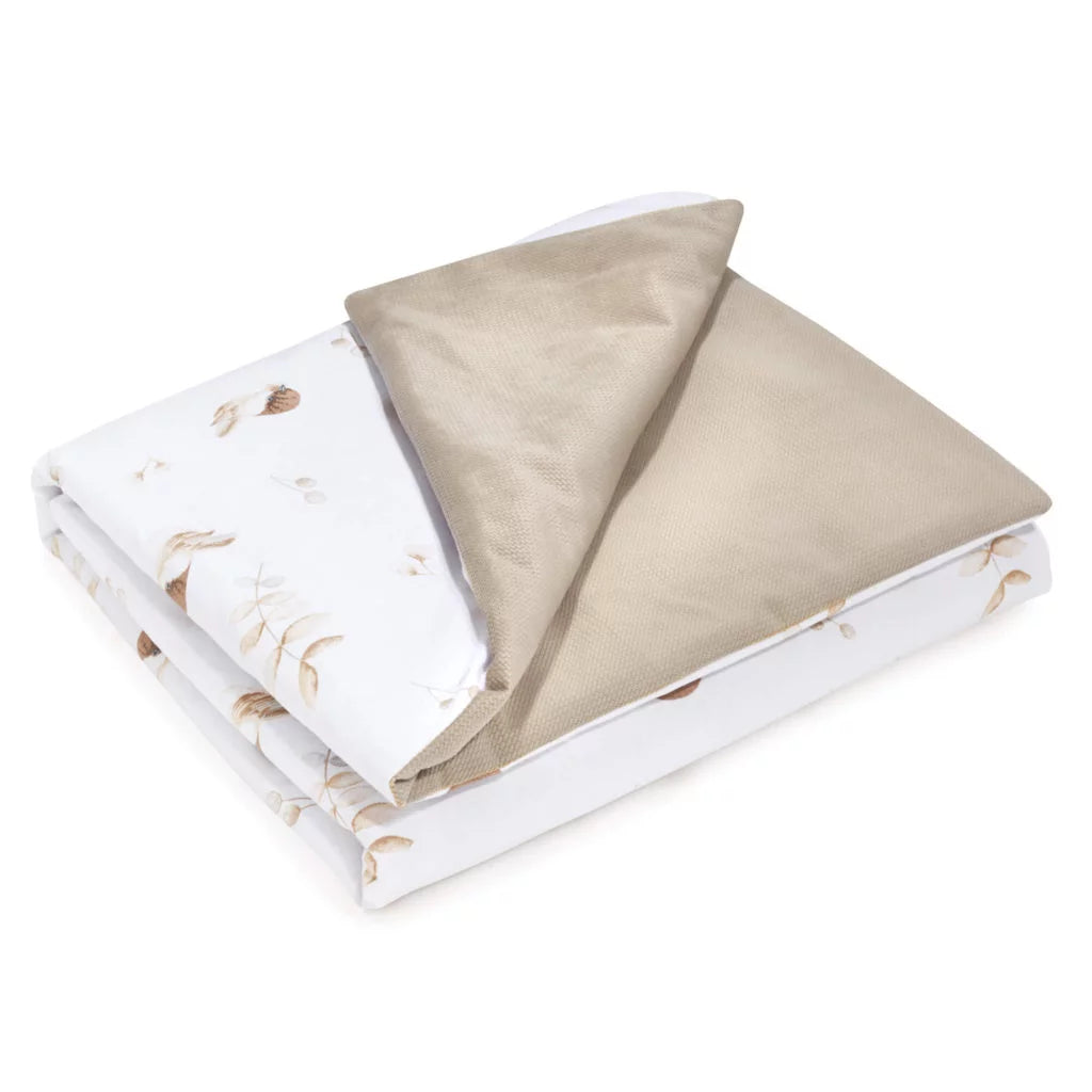 Szett 30×40-ös párna és 75×100-ös takaró – Lovely Bird cappucino – pamut/velvet