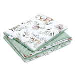 Szett 25x35-ös párna és 55x75-ös takaró – Green Groove – pamut/velvet