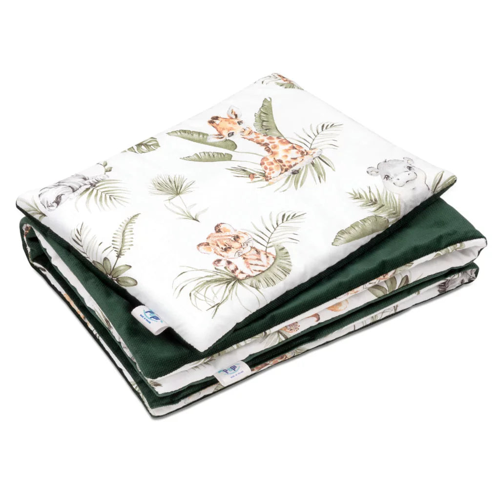 Szett 25x35-ös párna és 55x75-ös takaró – Afrimals – pamut/velvet