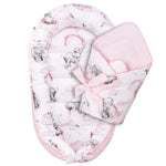 Babafészek és pólya szett - Eledreams Pink - pamut