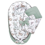 Babafészek és pólya szett - Green Groove Sage - pamut