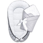 Babafészek és pólya szett - Grey Galaxy - pamut