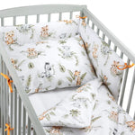 Ágyneműhuzat 4az1-ben - garnitúra kiságyba (90x120) lepedővel és rácsvédővel - Afrimals