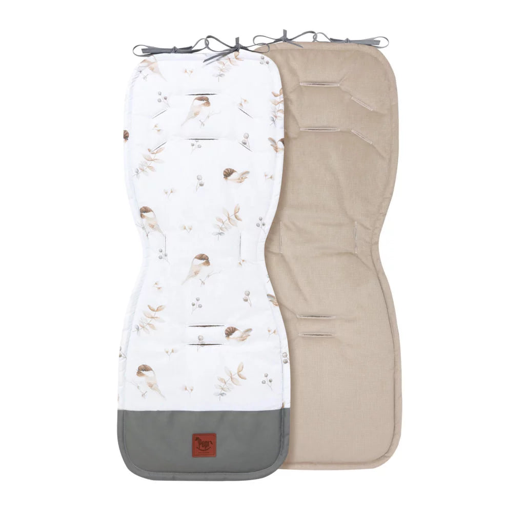 Babakocsi betét - Lovely Bird cappucino - pamut/velvet