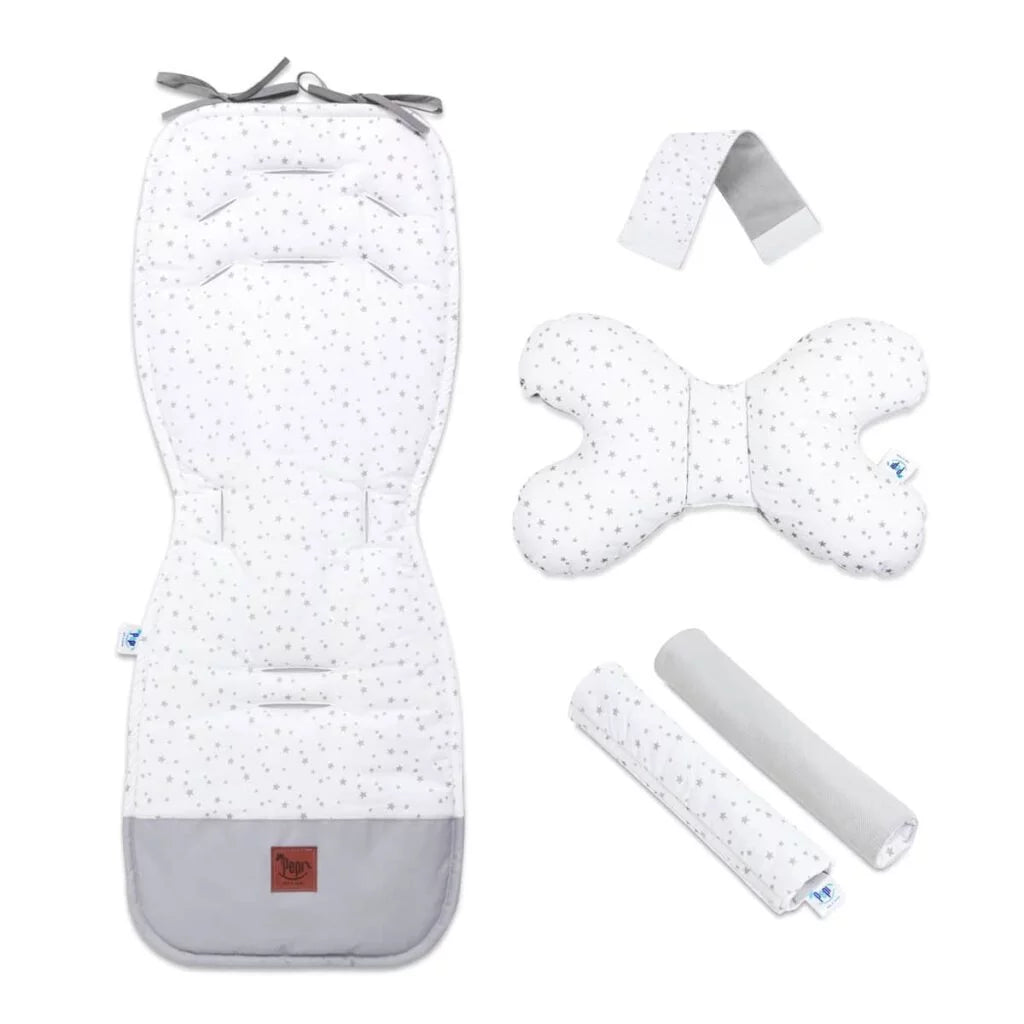 Babakocsi betét 5az1-ben szett - Grey Galaxy - pamut/velvet