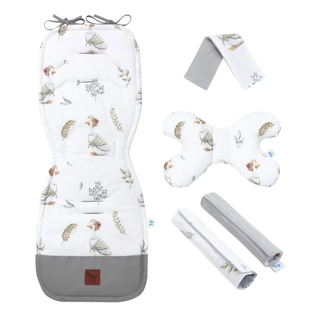 Babakocsi betét 5az1-ben szett - Lady Goose - pamut/velvet