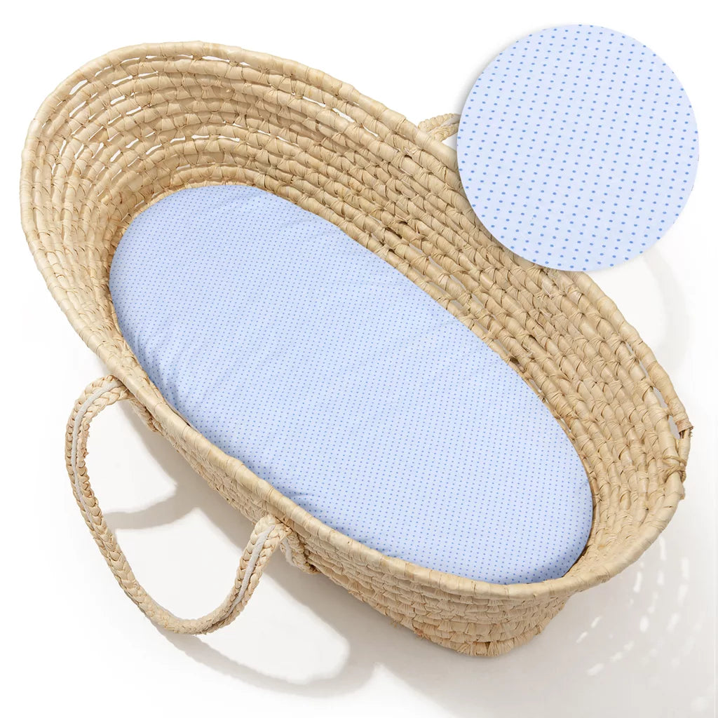 Lepedő mózeskosárba gumis - Dots Blue