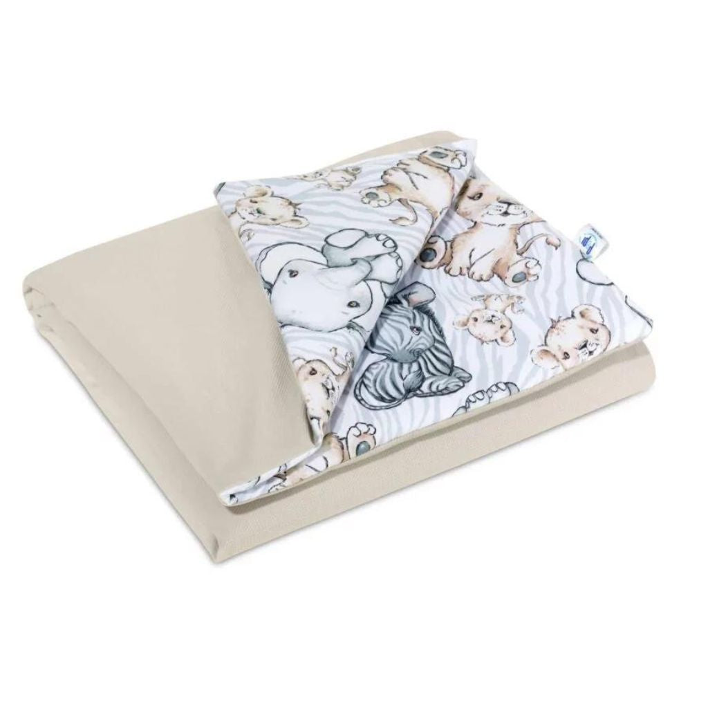 Szett 25x35-ös párna és 55x75-ös takaró – Safari cappucino – pamut/velvet