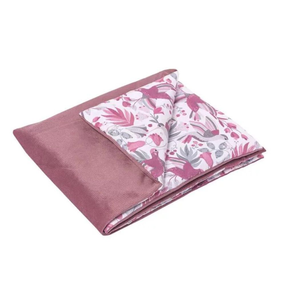 Szett 25x35-ös párna és 55x75-ös takaró – Hummingbird old rosa – pamut/velvet