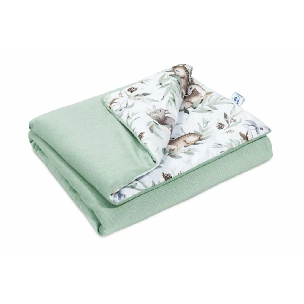 Szett 30×40-ös párna és 75×100-ös takaró – Green Groove – pamut/velvet