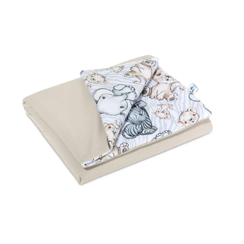 Szett 30×40-ös párna és 75×100-ös takaró – Safari cappucino – pamut/velvet