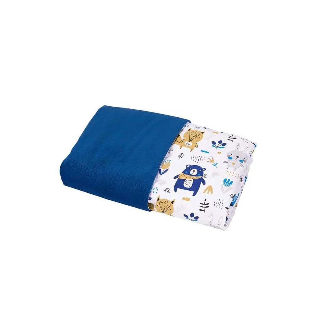 Szett 30×40-ös párna és 75×100-ös takaró – Blue Bear – pamut/velvet