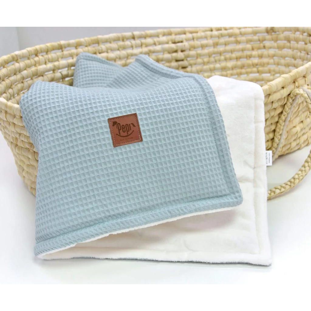 Téli takaró 55×75 - sea mint - plüss/gofri pamut