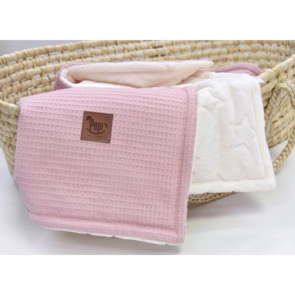 Téli takaró 55×75 - pastel pink - plüss/gofri pamut
