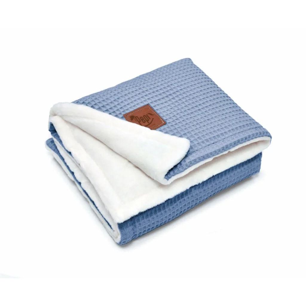 Téli takaró 55×75 - jeans - plüss/gofri pamut