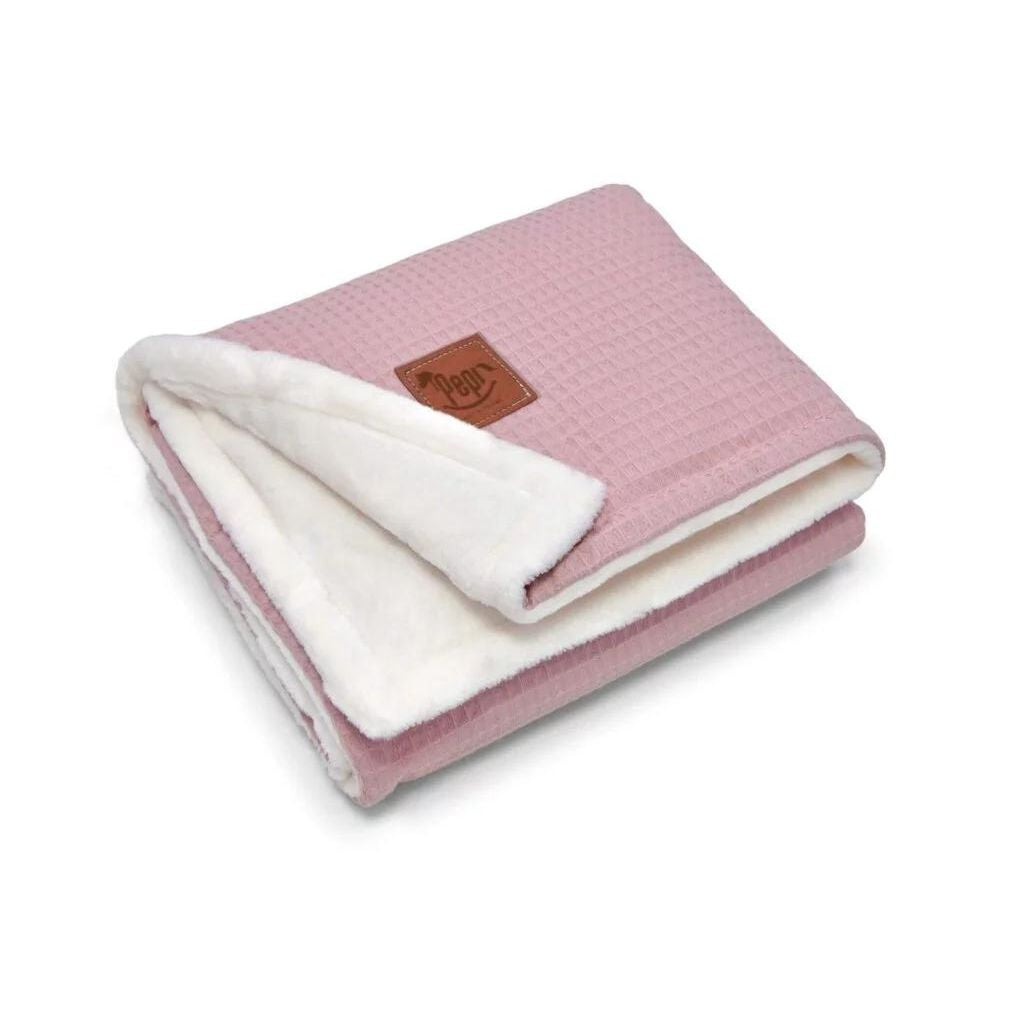 Téli takaró 55×75 - pastel pink - plüss/gofri pamut