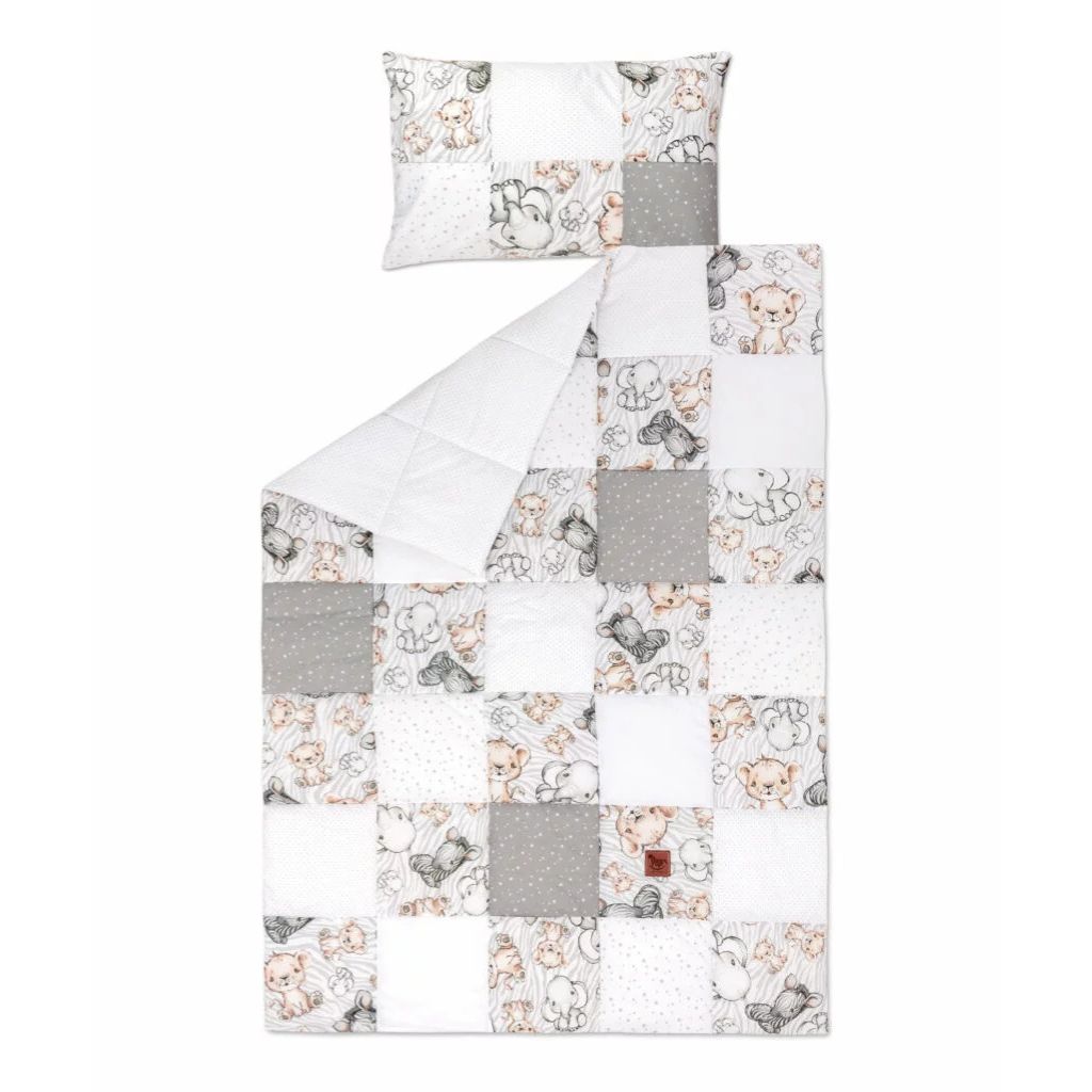 Patchwork paplan 100x140 párnahuzattal 40x60 - Safari - pamut
