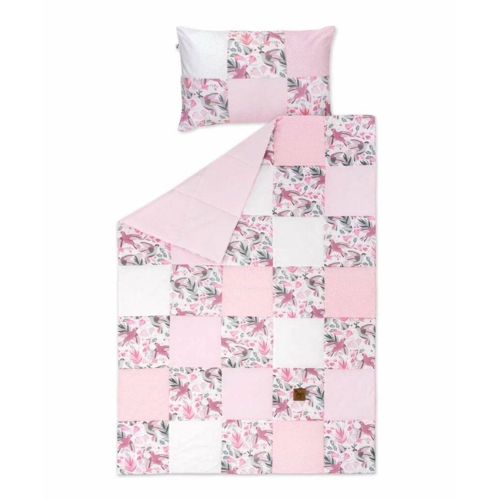 Patchwork paplan 100x140 párnahuzattal 40x60 - Hummingbird - pamut
