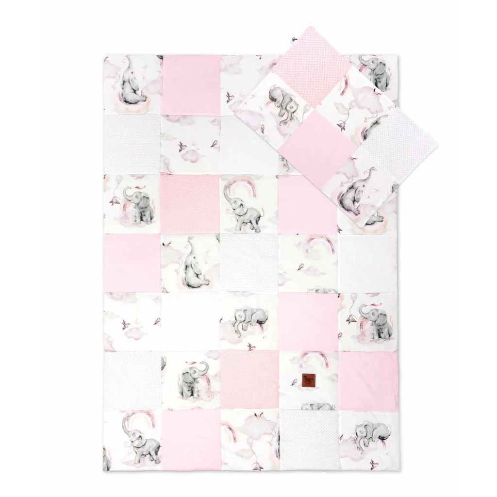 Patchwork paplan 100x140 párnahuzattal 40x60 - Eledreams Pink - pamut