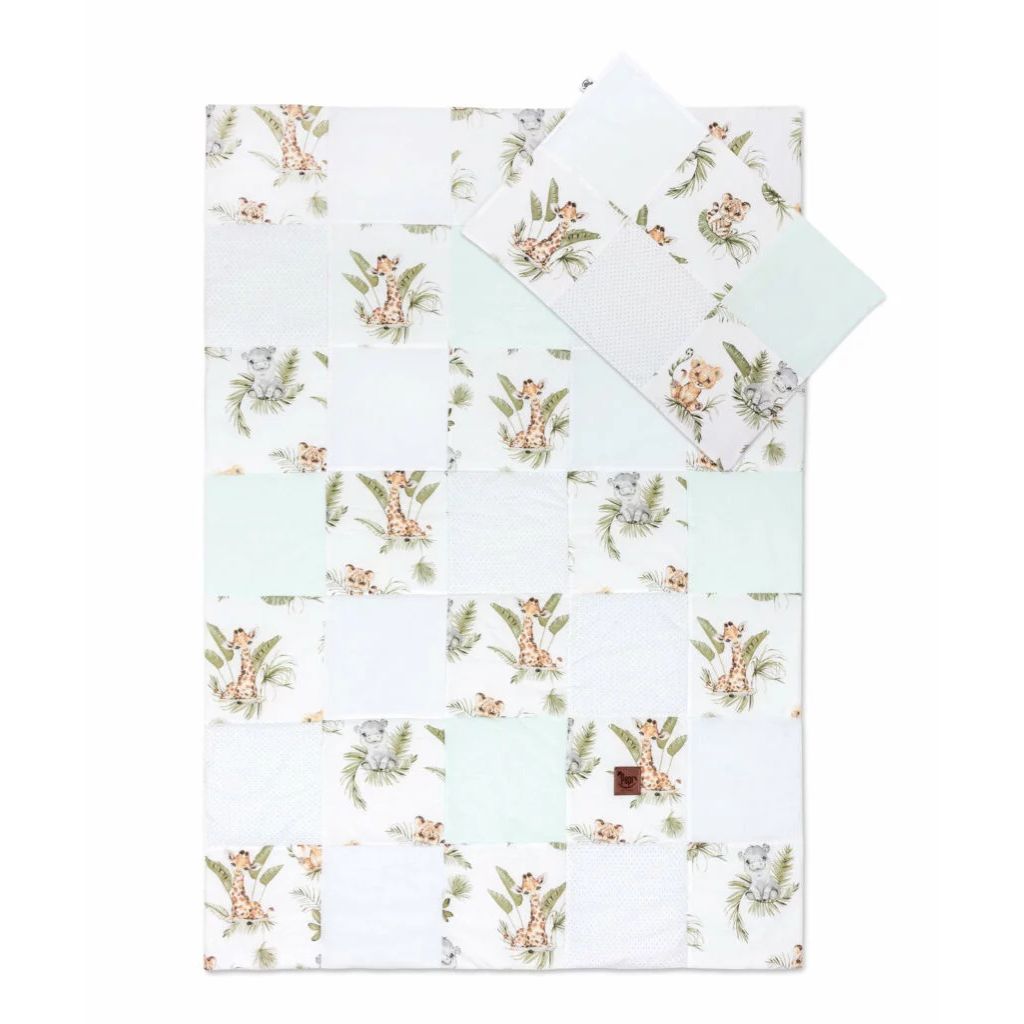 Patchwork paplan 100x140 párnahuzattal 40x60 - Afrimals - pamut