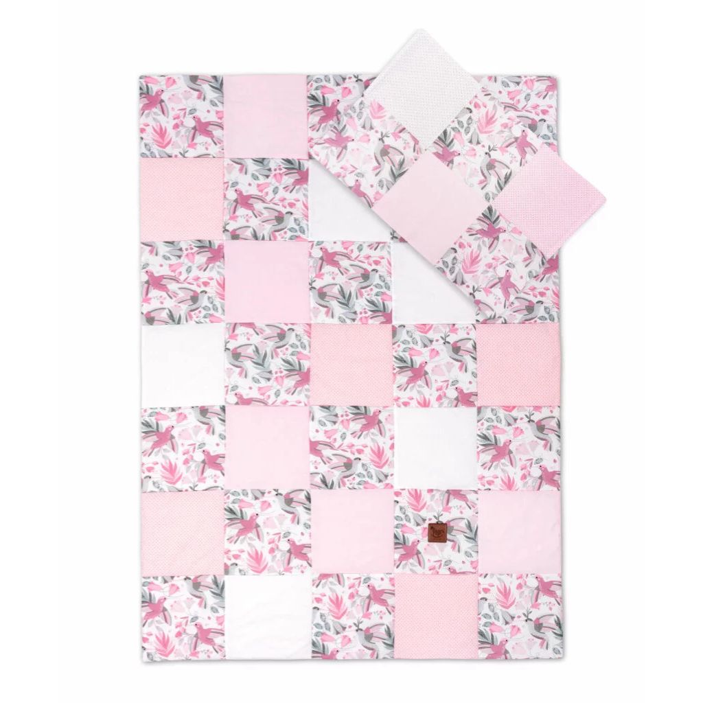 Patchwork paplan 100x140 párnahuzattal 40x60 - Hummingbird - pamut
