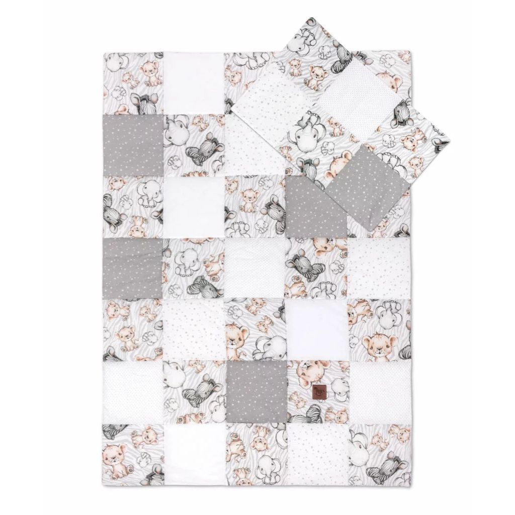 Patchwork paplan 100x140 párnahuzattal 40x60 - Safari - pamut
