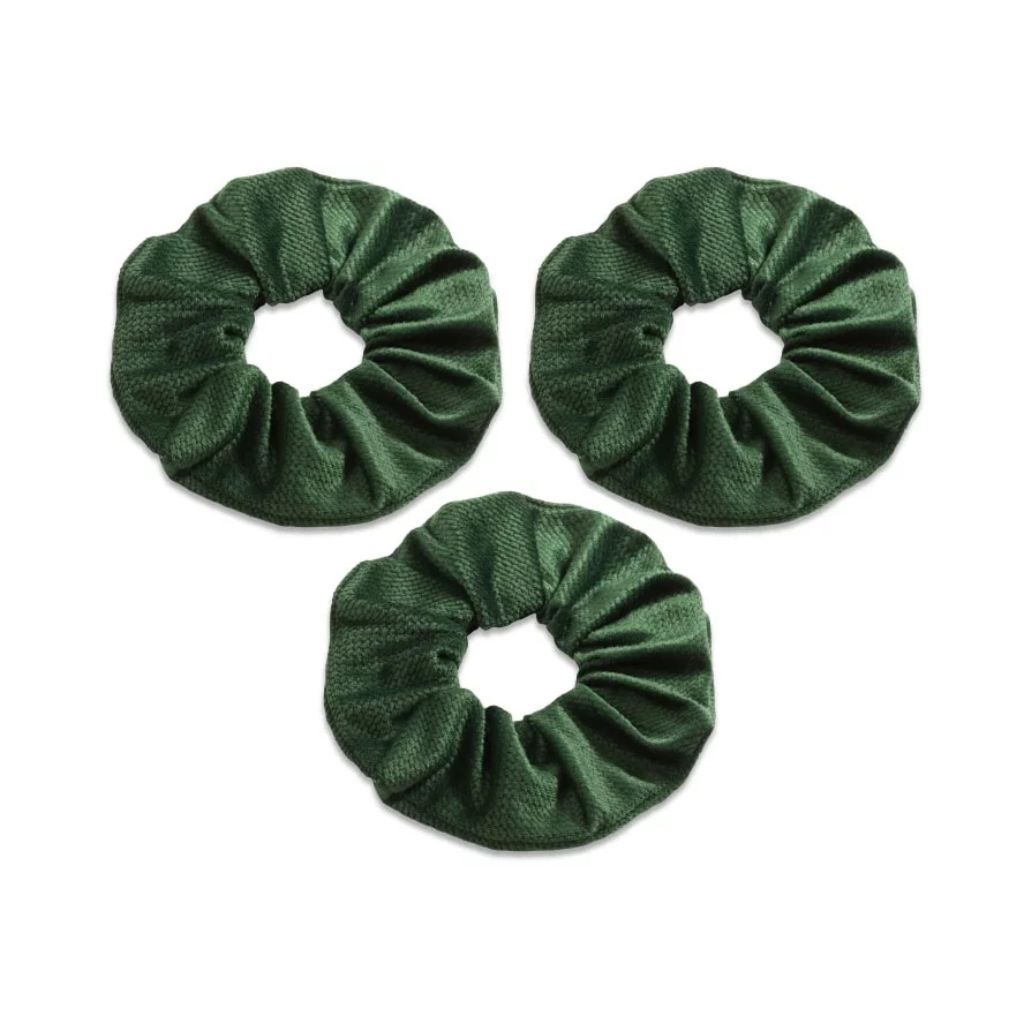 Velvet Scrunchie hajgumi - dark green
