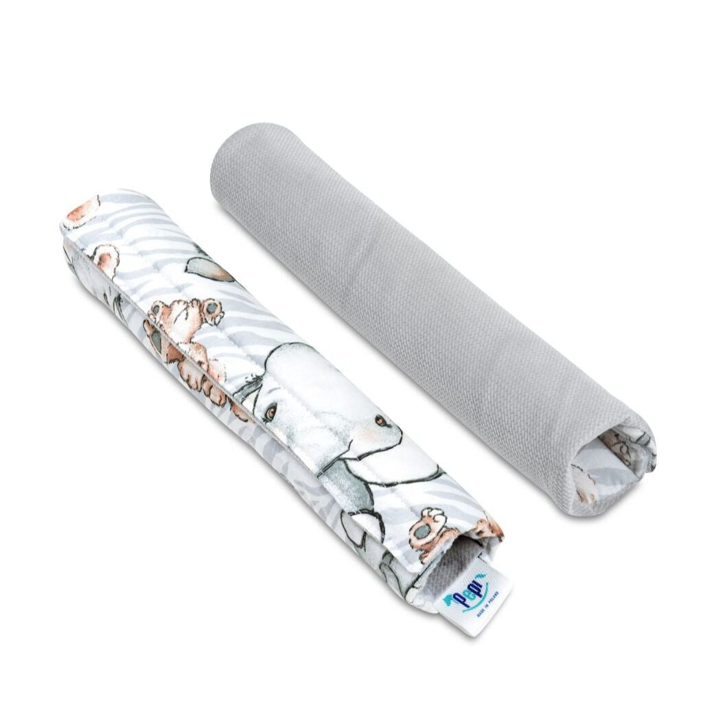 Biztonsági öv védők babakocsihoz - Safari grey - pamut/velvet