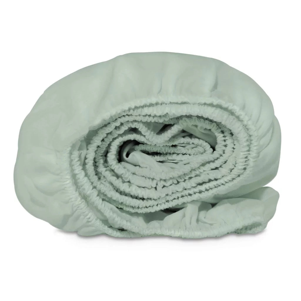 Lepedő pamut kiságyba gumis 60x120 - Sage