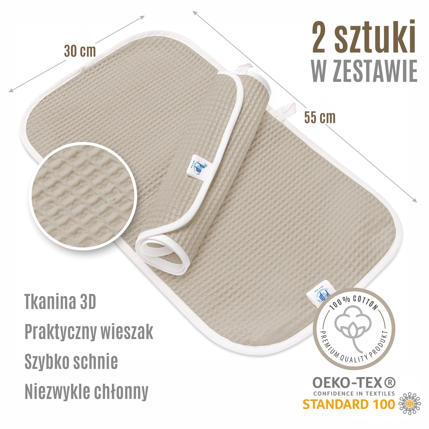 Fürdőszett: kapucnis törölköző és 2 kis törölköző - Safari