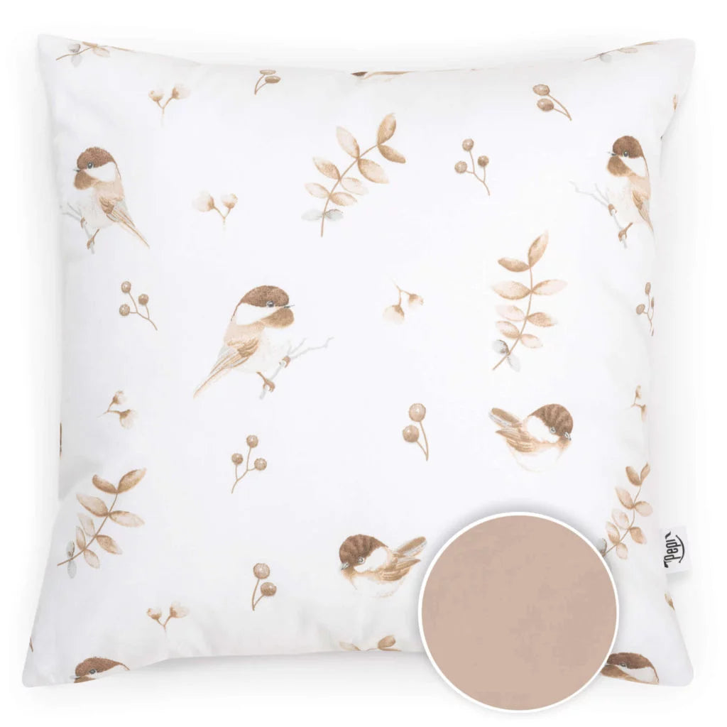 Párnahuzat 40×40 - Lovely Bird cappucino - pamut