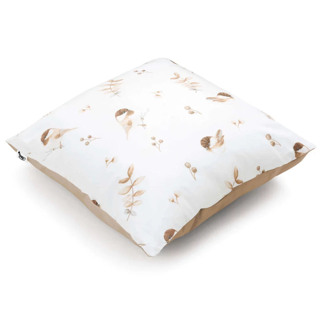 Párnahuzat 40×40 - Lovely Bird cappucino - pamut