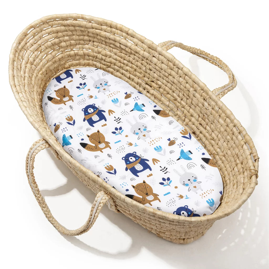 Lepedő mózeskosárba gumis - Blue Bear