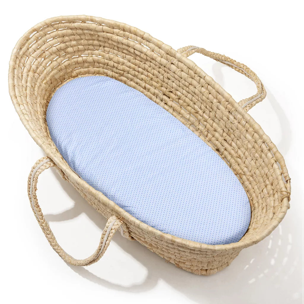 Lepedő mózeskosárba gumis - Dots Blue