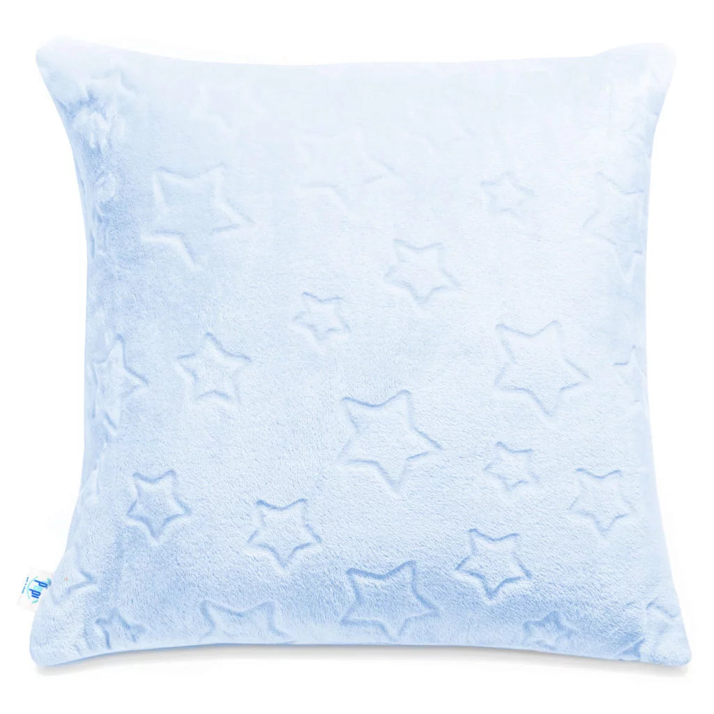 Csillagos párnahuzat 50×50 - blue baby - plüss