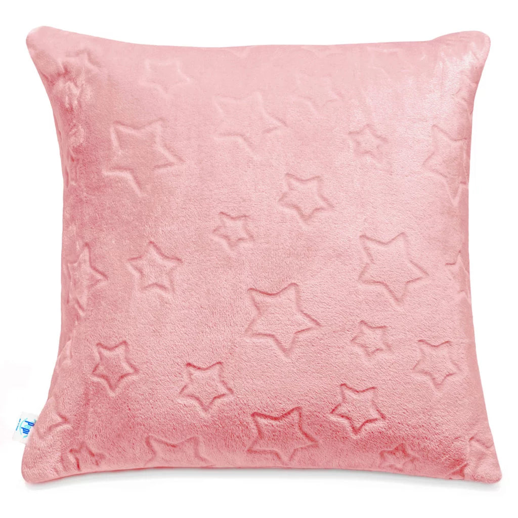Csillagos párnahuzat 50×50 - coral - plüss