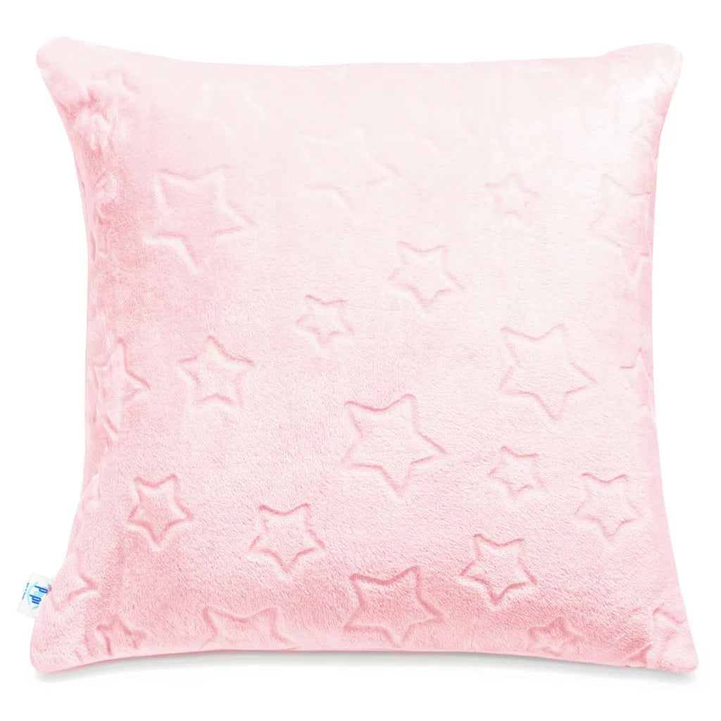 Csillagos párnahuzat 50×50 - powder pink - plüss