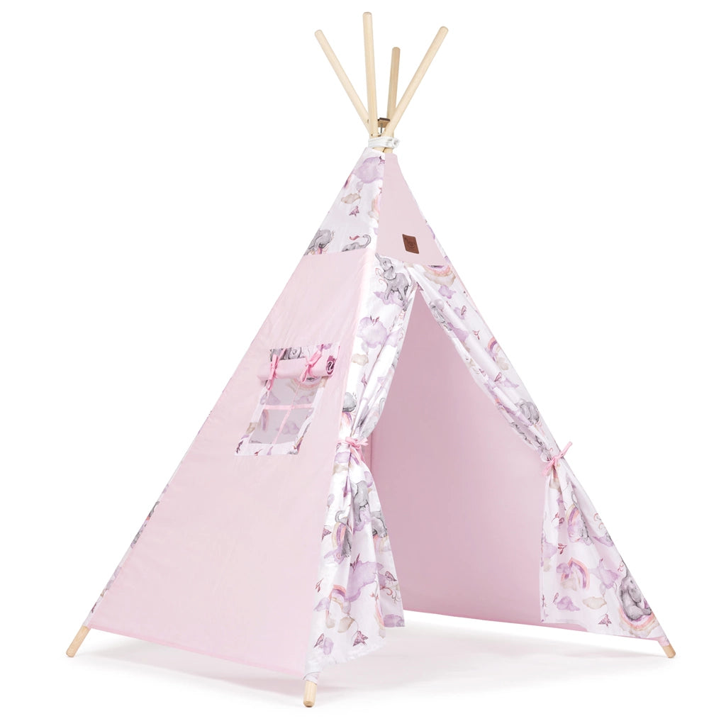 Sátor TIPI gyerekeknek Wigwam ablakkal - Eledreams Pink + AJÁNDÉK stabilizátor
