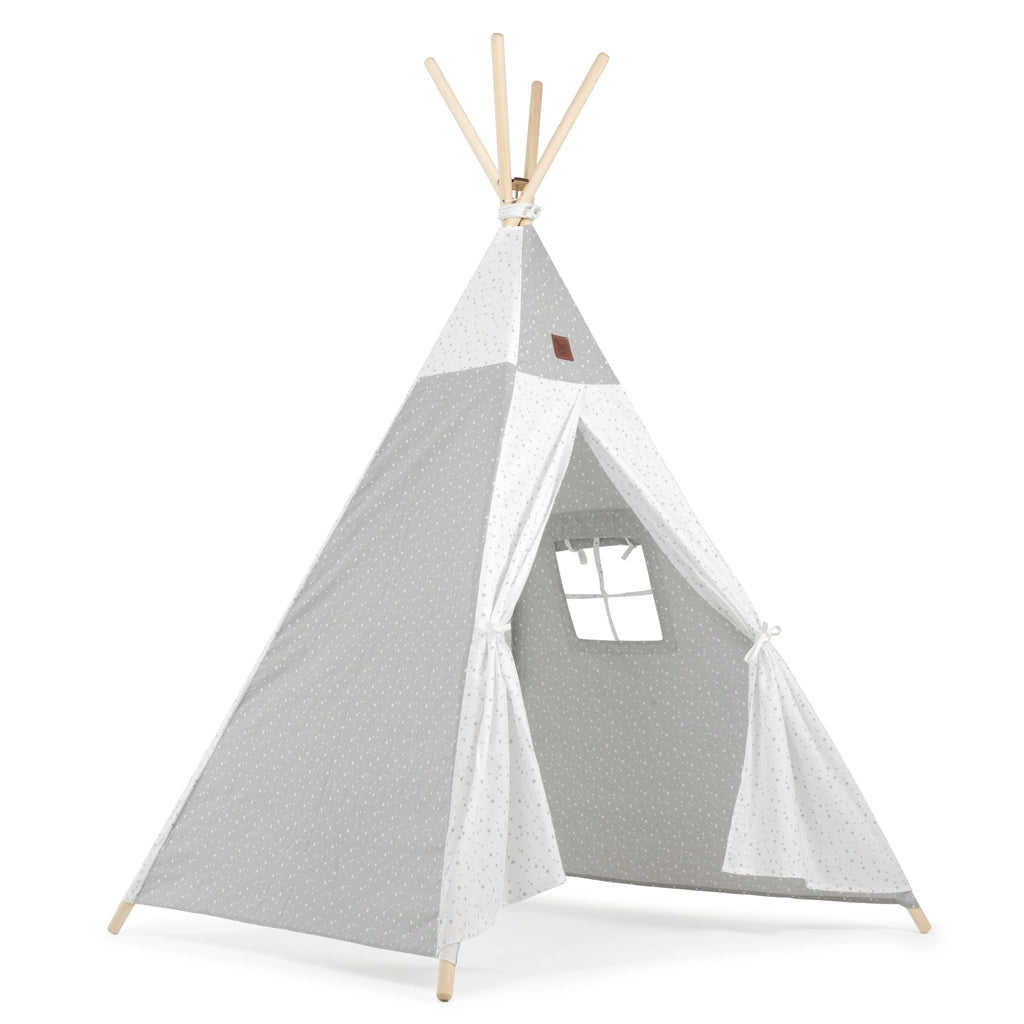 Sátor TIPI gyerekeknek Wigwam ablakkal - Grey Galaxy + AJÁNDÉK