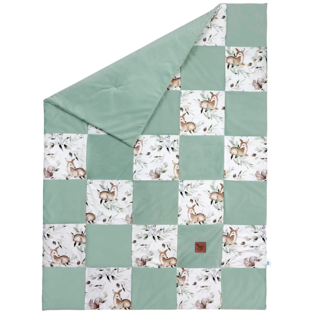 Paplan PATCHWORK 100x140 - Green Groove - pamut/velvet