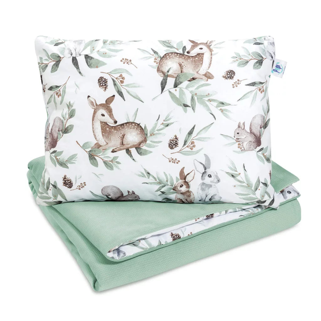 Szett 30×40-ös párna és 75×100-ös takaró – Green Groove – pamut/velvet